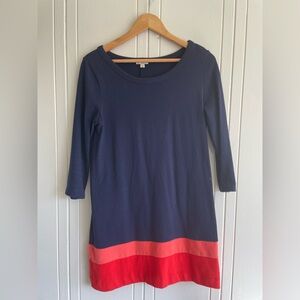 Navy and Red Colorblock Dress